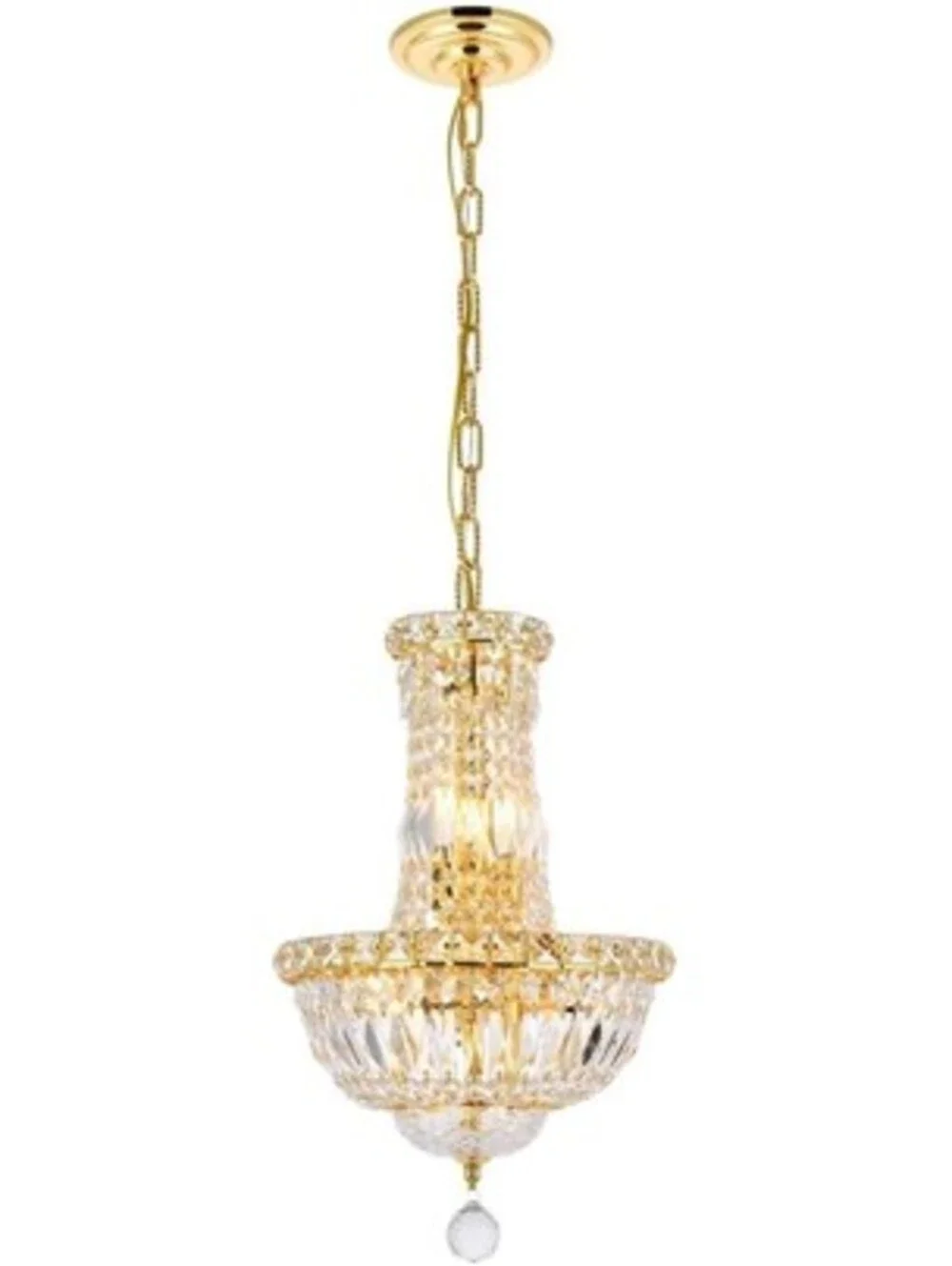 Elegant Lighting 2528D12G/RC Royal Cut Clear Crystal Two Tier Chandelier